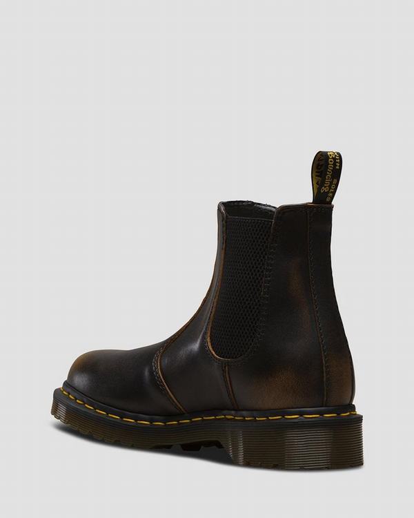 Dr Martens Dámské Chelsea Boty 2976 Vintage Tmavě Hnědé, CZ-247816